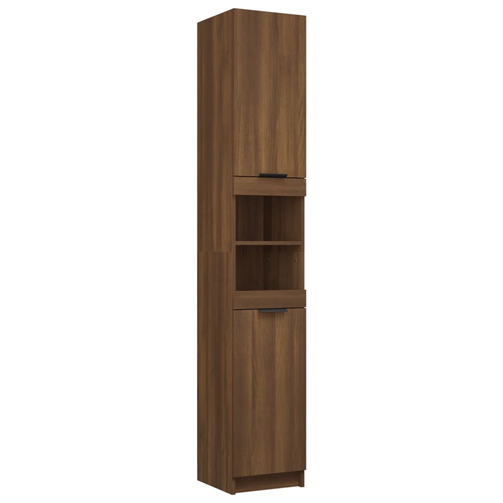 Armoire de bain Chêne marron 32x34x188,5 cm Bois d'ingénierie