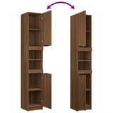 Bathroom cabinet Brown oak 32x34x188.5 cm Engineered wood