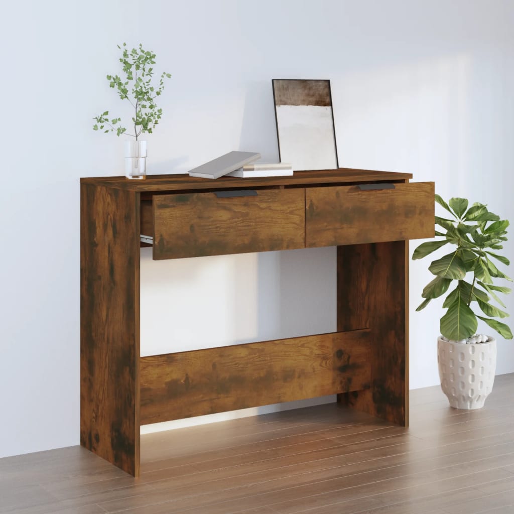 Console table Smoked oak 90x36x75 cm Engineered wood