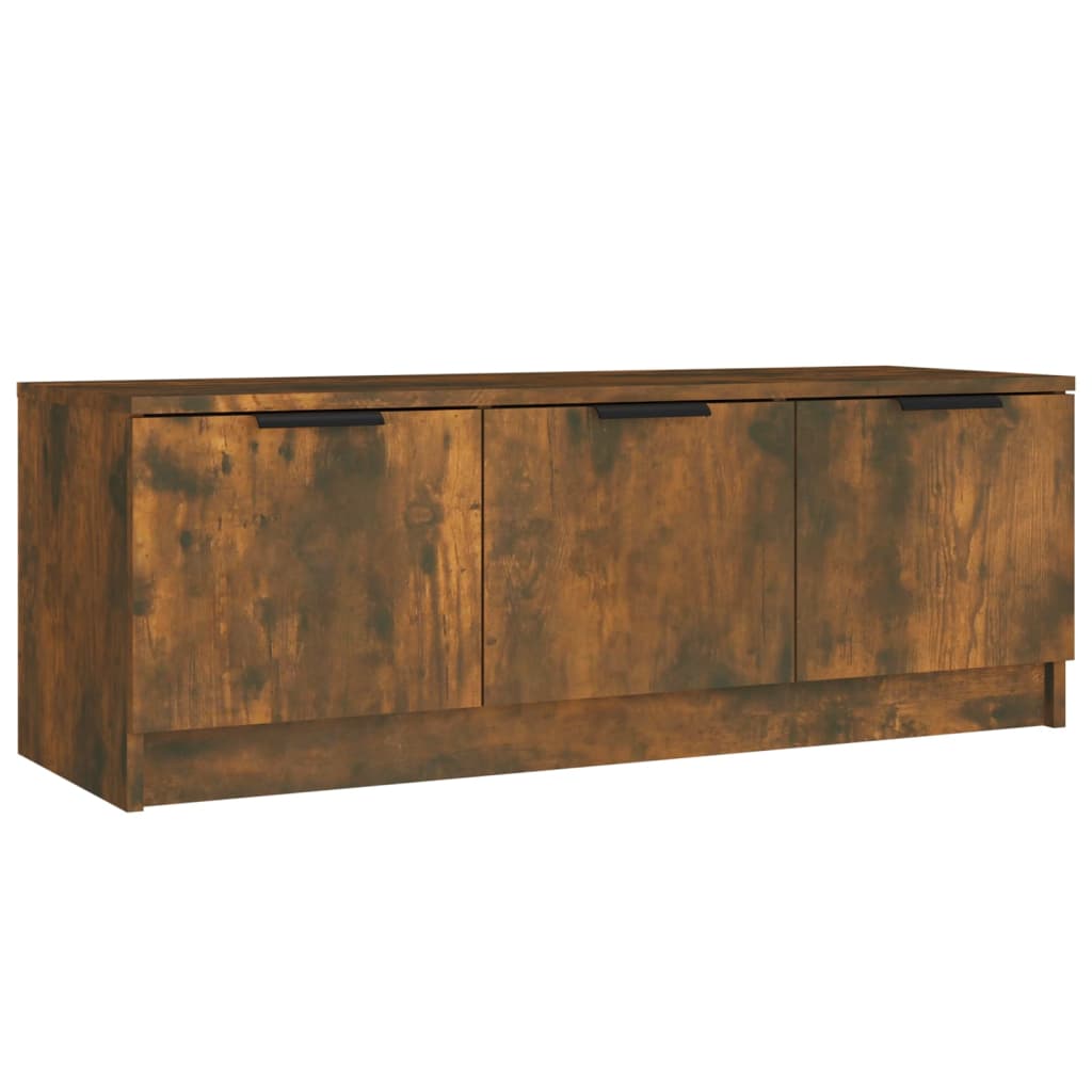 Meuble TV Chêne fumé 102x35x36,5 cm Bois d'ingénierie