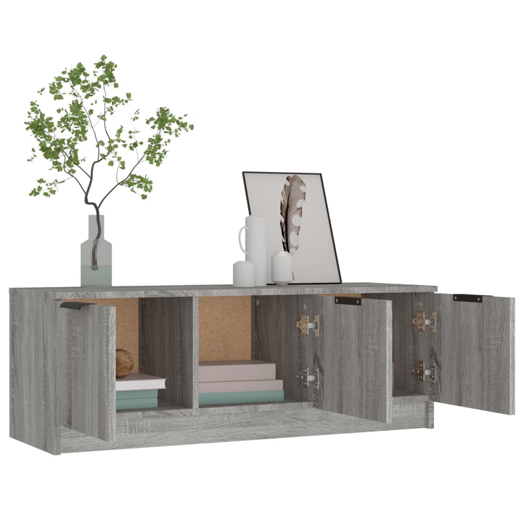 Meuble TV Sonoma gris 102x35x36,5 cm Bois d'ingénierie