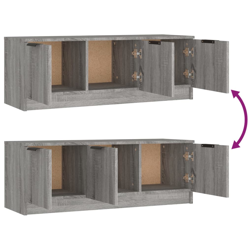 Meuble TV Sonoma gris 102x35x36,5 cm Bois d'ingénierie