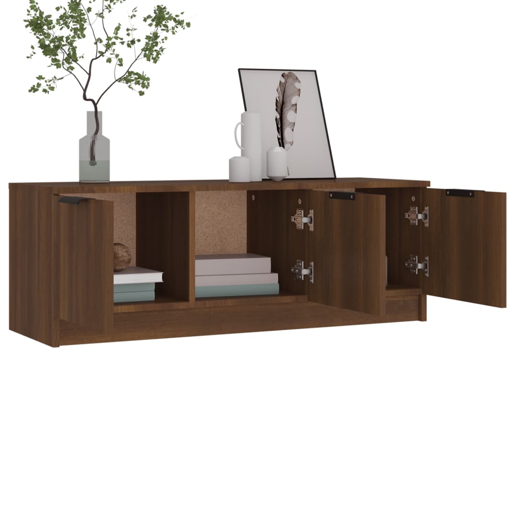 Meuble TV Chêne marron 102x35x36,5 cm Bois d'ingénierie