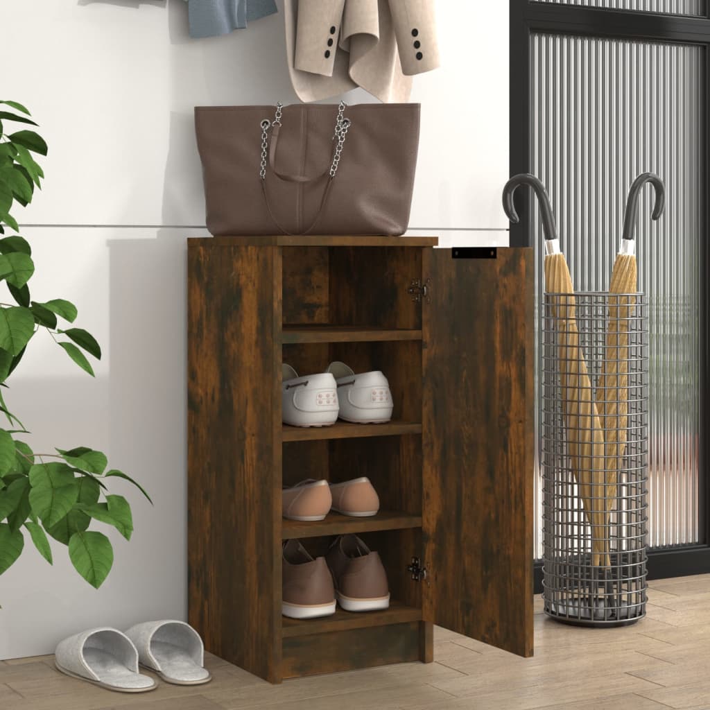 Armoire à chaussures Chêne fumé 30x35x70 cm Bois d'ingénierie