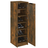 Shoe cabinet Smoked oak 30x35x100 cm Engineered wood