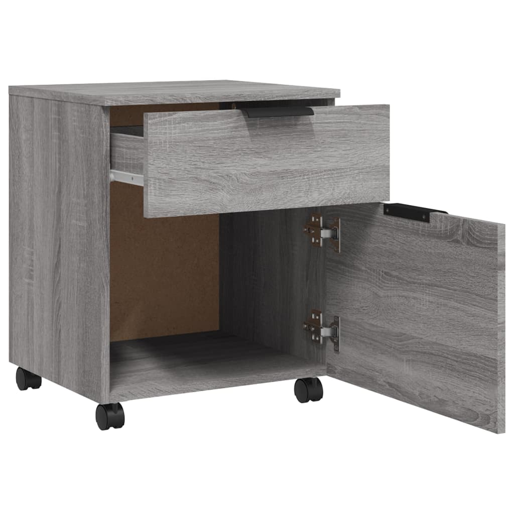 Classeur mobile avec roues Sonoma gris 45x38x54 cm Bois