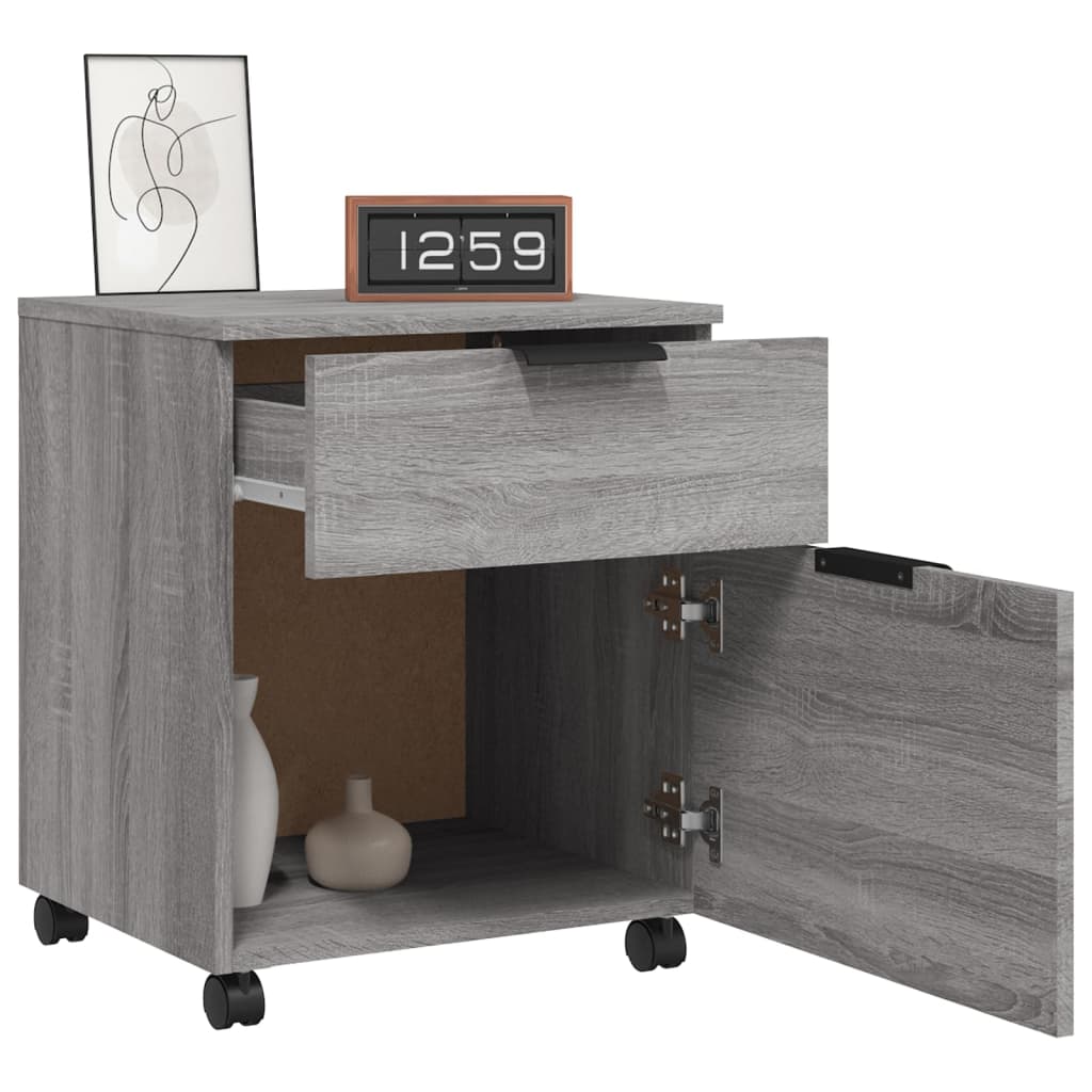 Classeur mobile avec roues Sonoma gris 45x38x54 cm Bois