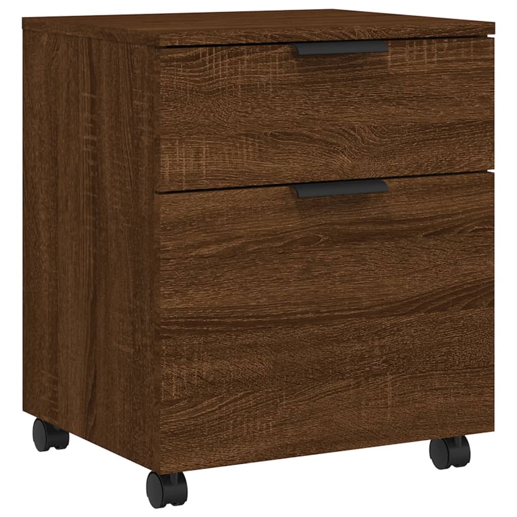 Classeur mobile avec roues Chêne marron 45x38x54 cm Bois