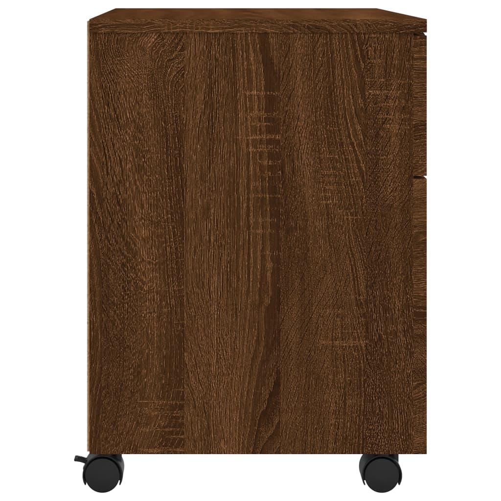 Classeur mobile avec roues Chêne marron 45x38x54 cm Bois