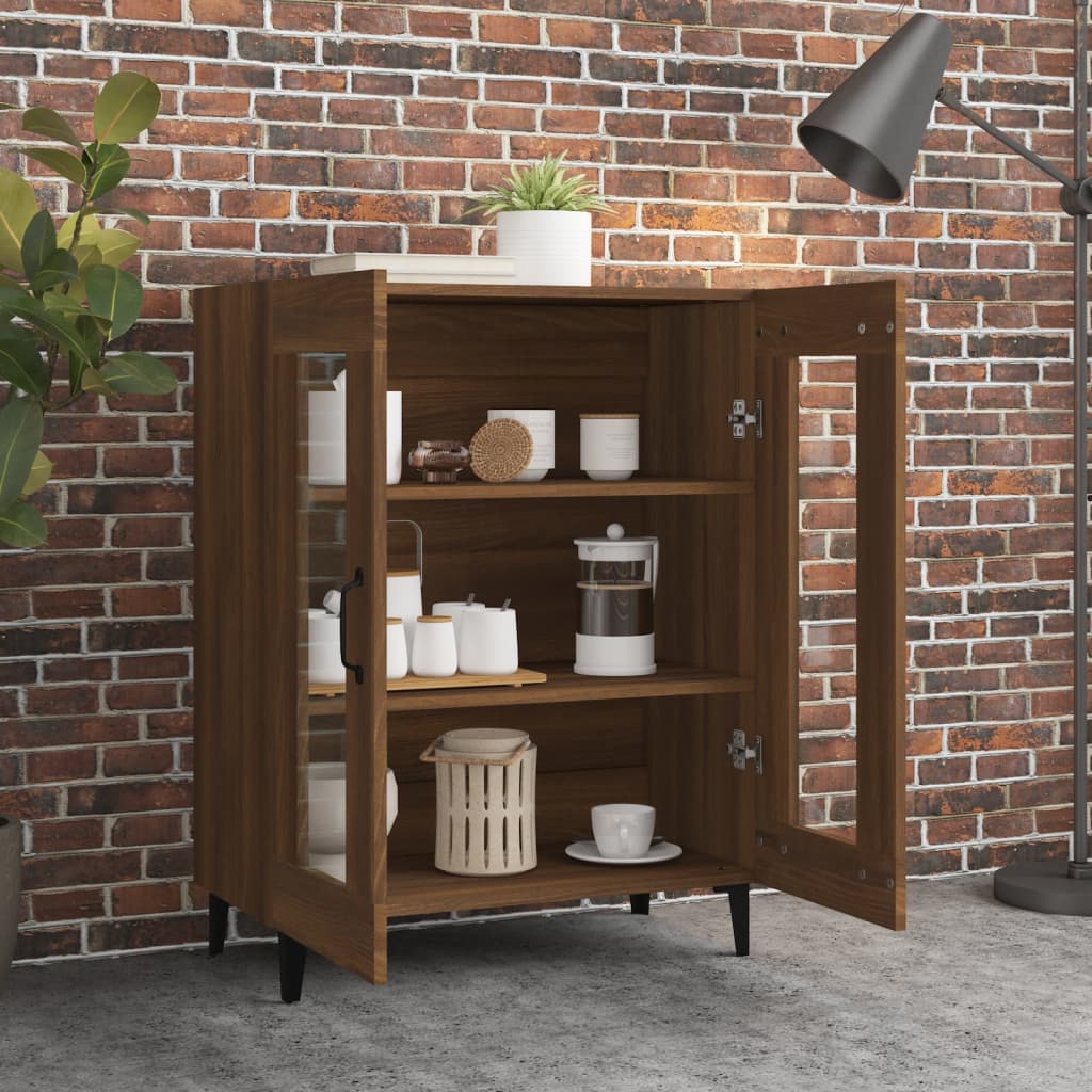 Buffet chêne marron 69,5x34x90 cm bois d'ingénierie