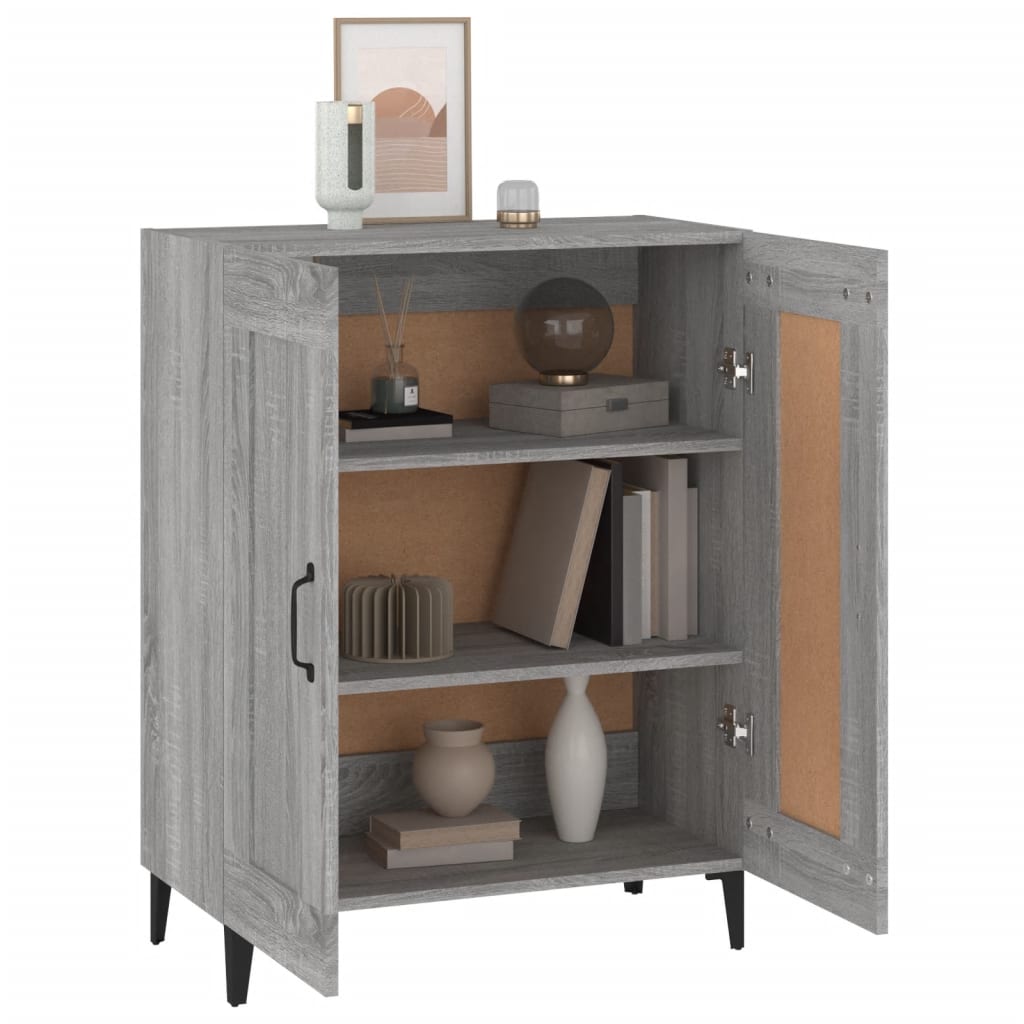 Sonoma graues Sideboard 69,5 x 34 x 90 cm, Holzwerkstoff