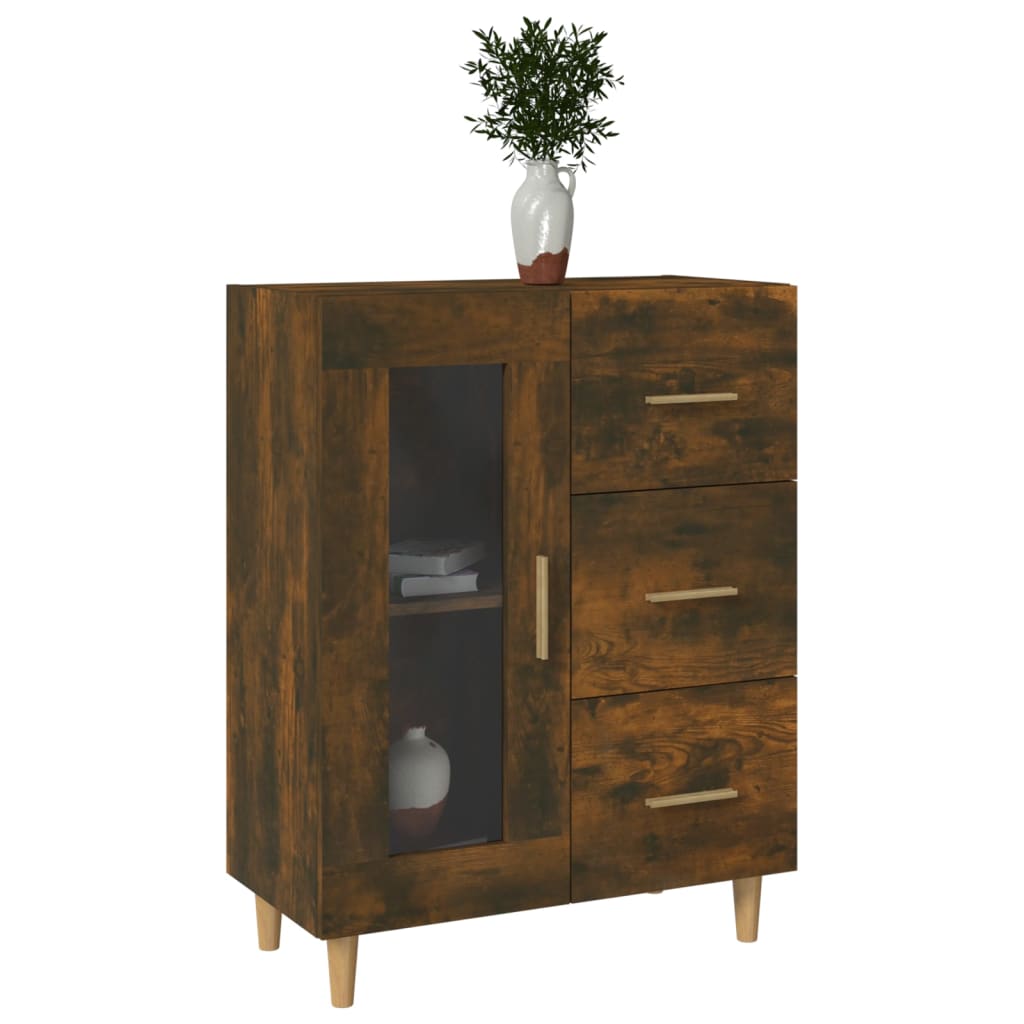 Smoked oak sideboard 69.5x34x90 cm engineered wood