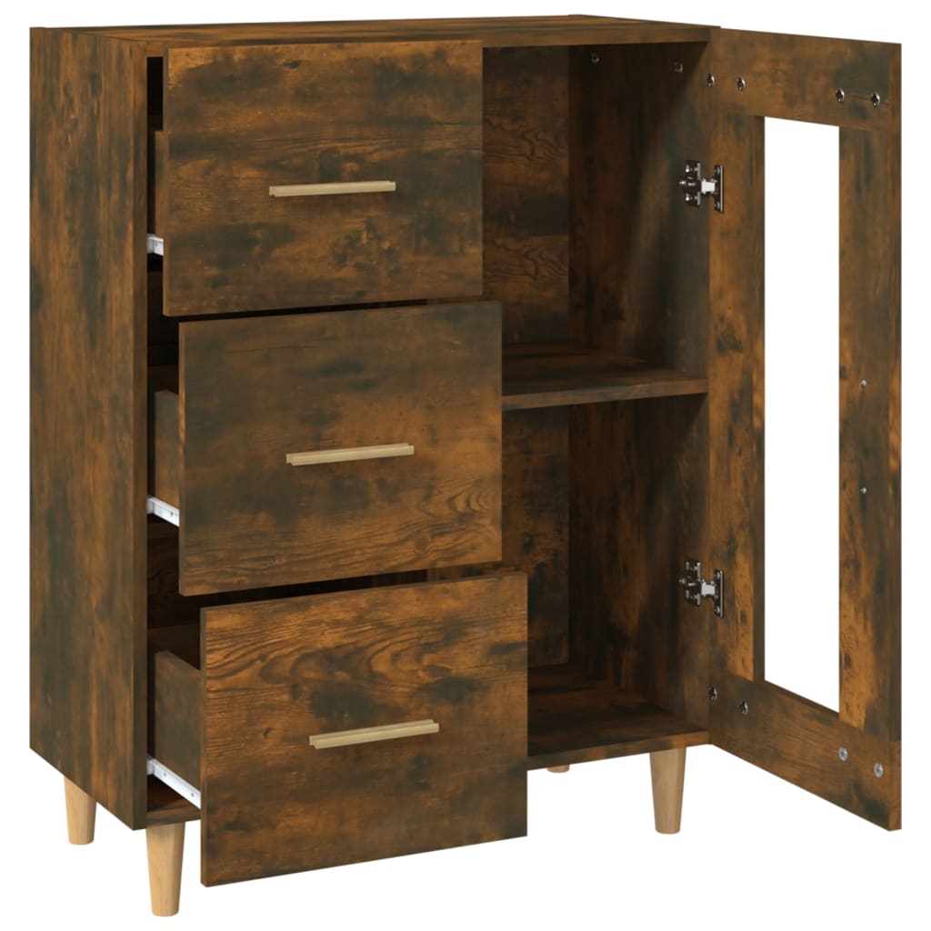 Sideboard aus geräucherter Eiche, 69,5 x 34 x 90 cm, Holzwerkstoff