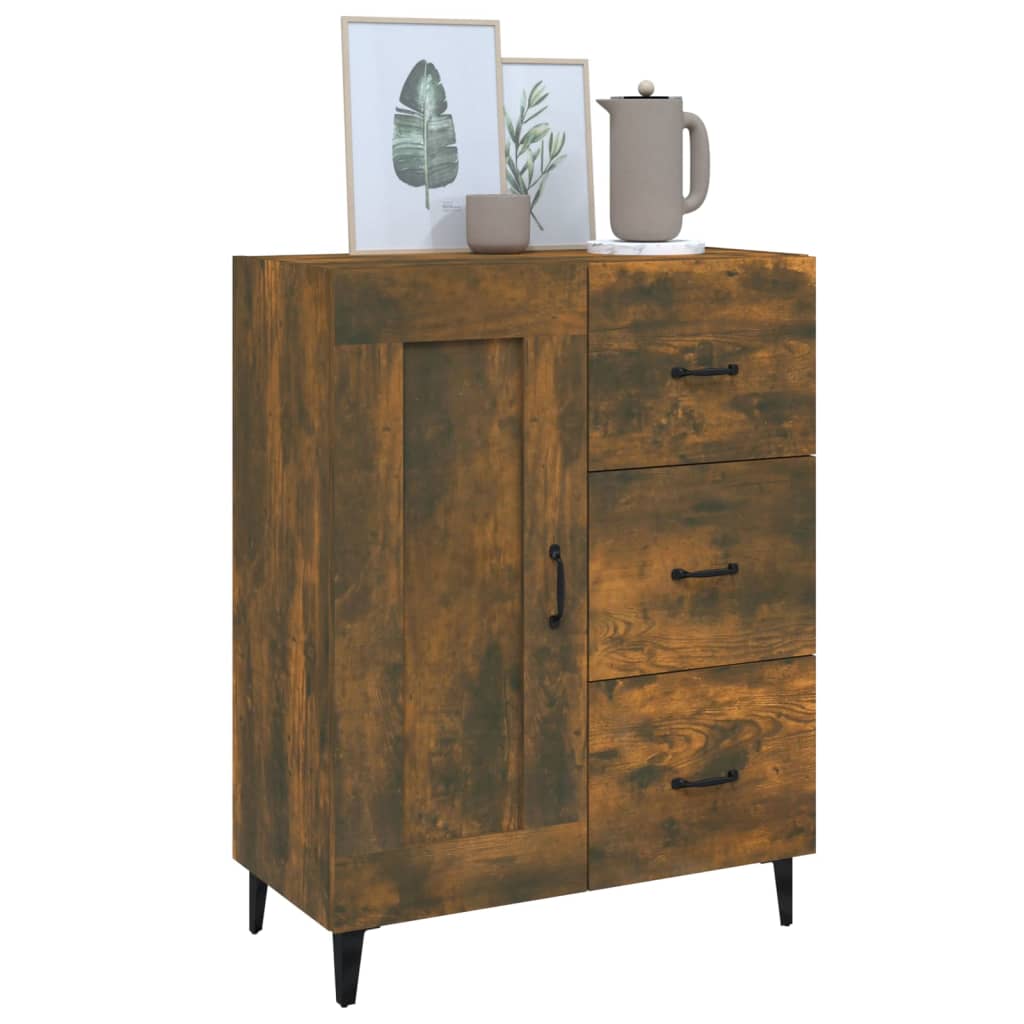 Buffet Chêne fumé 69,5x34x90 cm Bois d'ingénierie