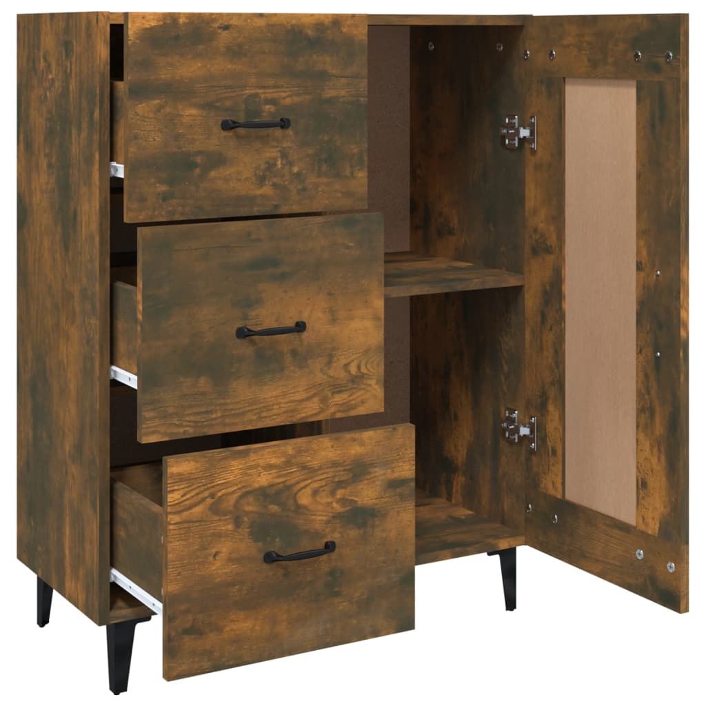 Buffet Chêne fumé 69,5x34x90 cm Bois d'ingénierie