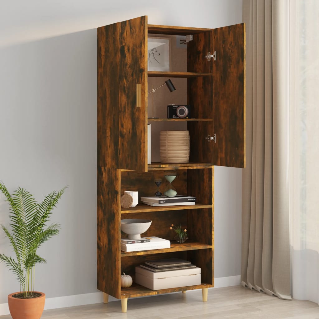 Hanging wall cabinet Smoked oak 69.5x34x90 cm