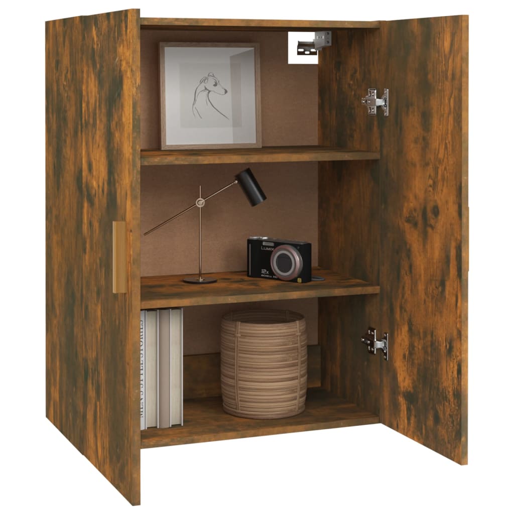 Hanging wall cabinet Smoked oak 69.5x34x90 cm