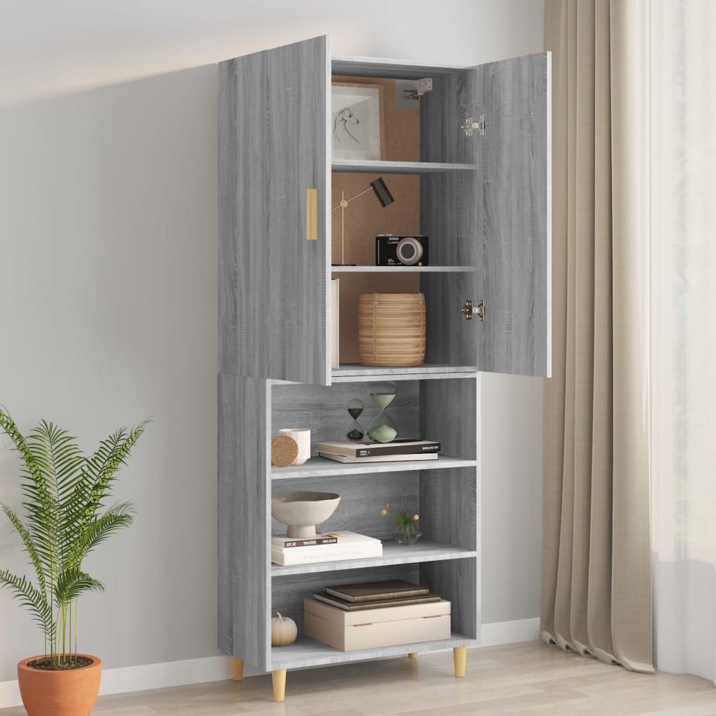 Armoire murale suspendue Sonoma gris 69,5x34x90 cm