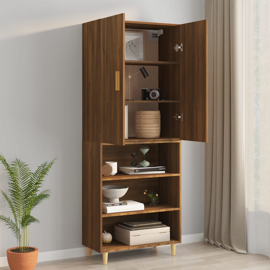 Hanging wall cabinet Brown oak 69.5x34x90 cm