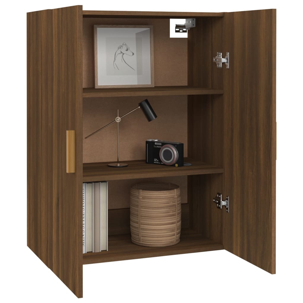 Hanging wall cabinet Brown oak 69.5x34x90 cm