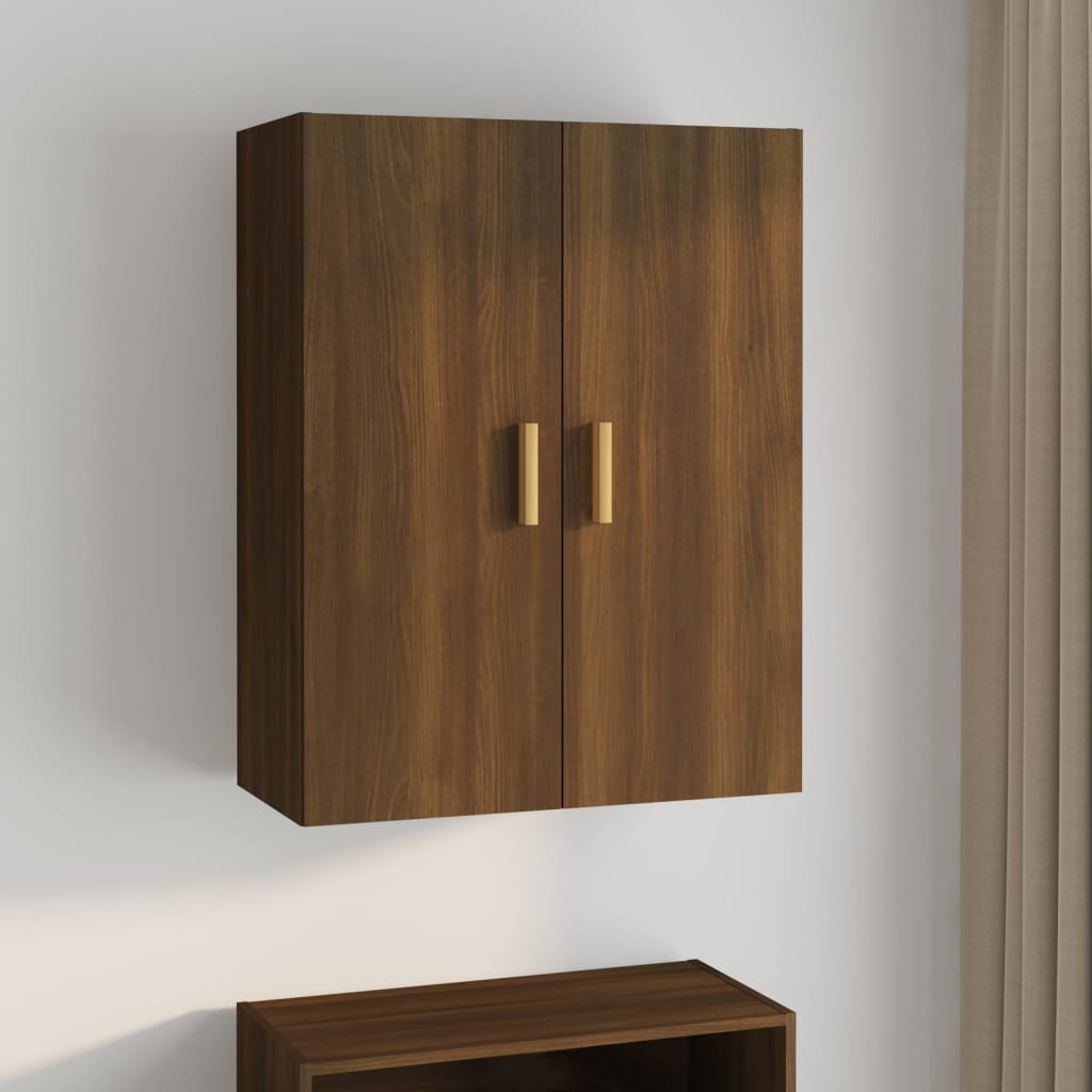 Hanging wall cabinet Brown oak 69.5x34x90 cm