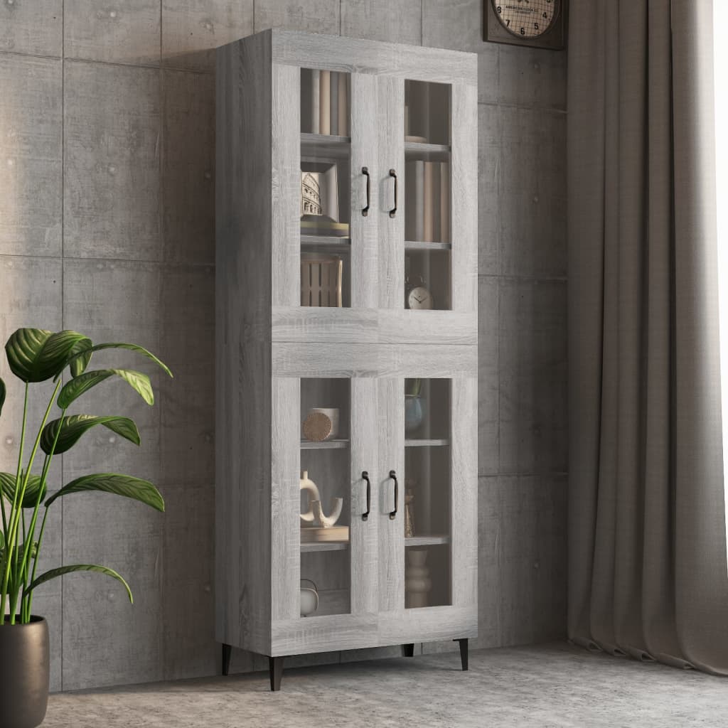 Sonoma grey hanging wall cabinet 69.5x34x90 cm