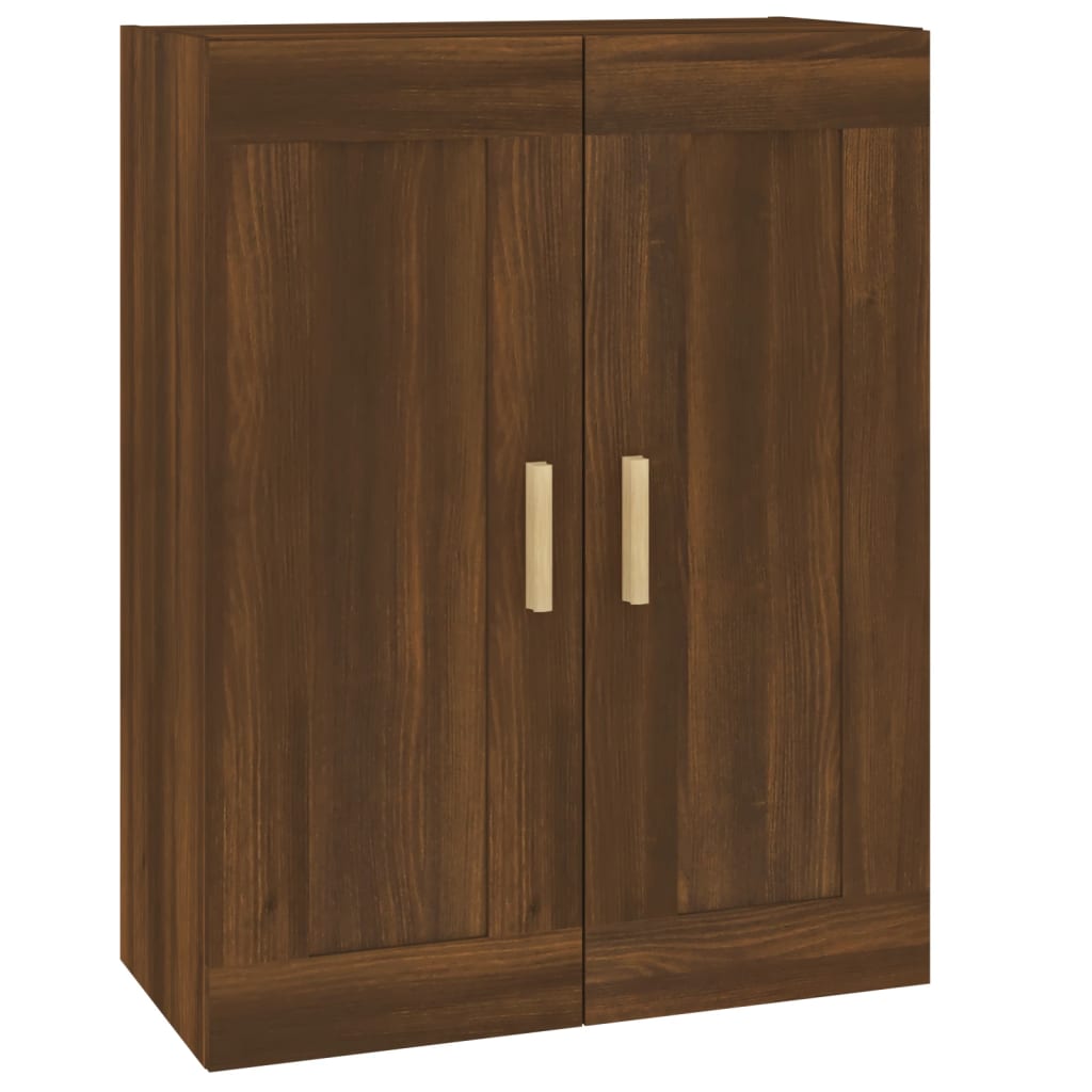 Brown oak wall cabinet 69.5x32.5x90 cm engineered wood