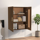 Brown oak wall cabinet 69.5x32.5x90 cm engineered wood