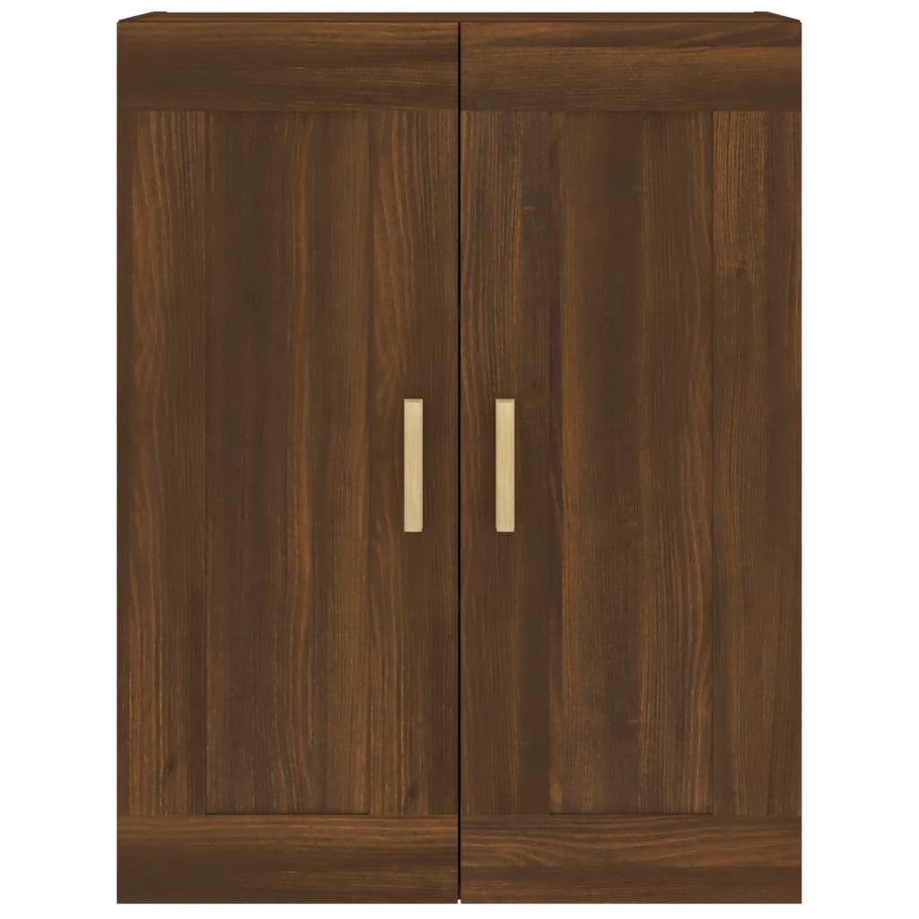 Brown oak wall cabinet 69.5x32.5x90 cm engineered wood