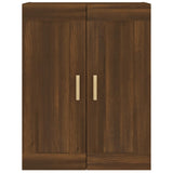 Brown oak wall cabinet 69.5x32.5x90 cm engineered wood