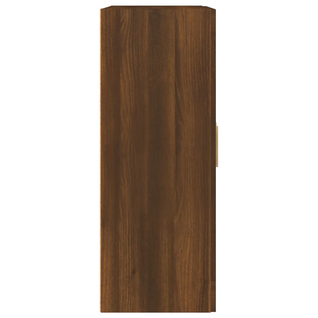 Brown oak wall cabinet 69.5x32.5x90 cm engineered wood