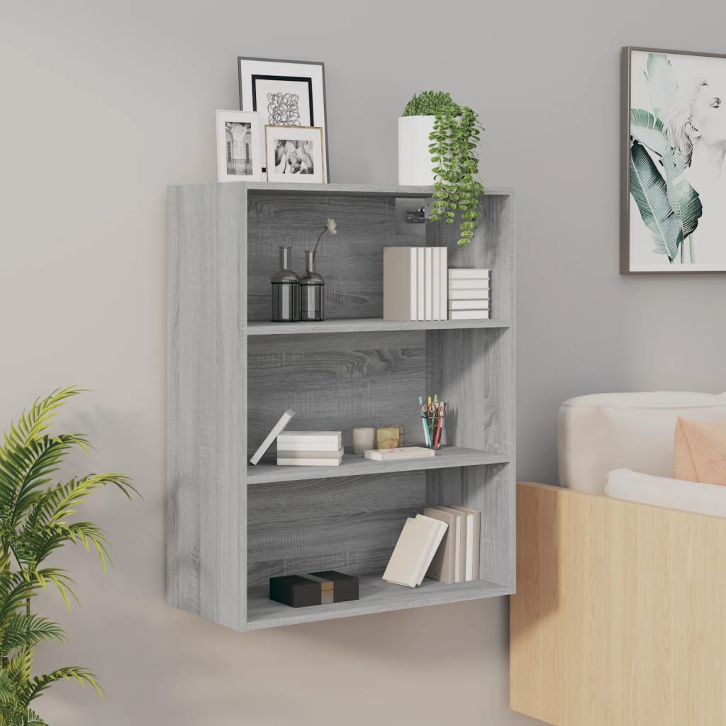 Sonoma grey hanging wall cabinet 69.5x32.5x90 cm