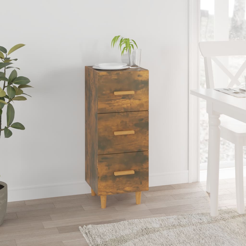 Buffet Chêne fumé 34,5x34x90 cm Bois d'ingénierie