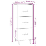 Sonoma graues Sideboard 34,5x34x90 cm Holzwerkstoff