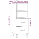 Buffet Chêne fumé 34,5x34x90 cm Bois d'ingénierie