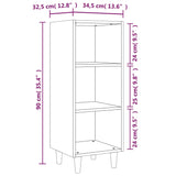 Buffet Chêne marron 34,5x32,5x90 cm Bois d'ingénierie