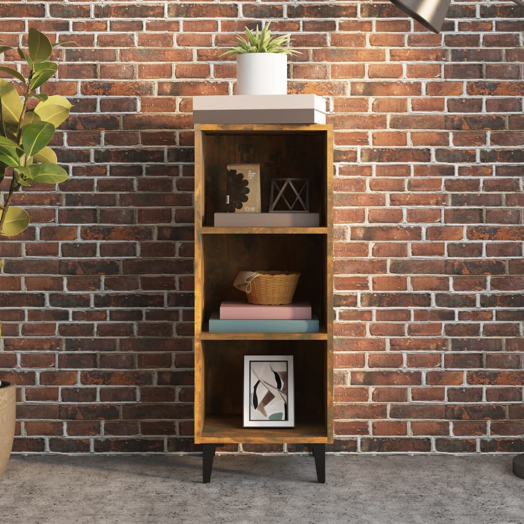 Smoked oak sideboard 34.5x32.5x90 cm engineered wood