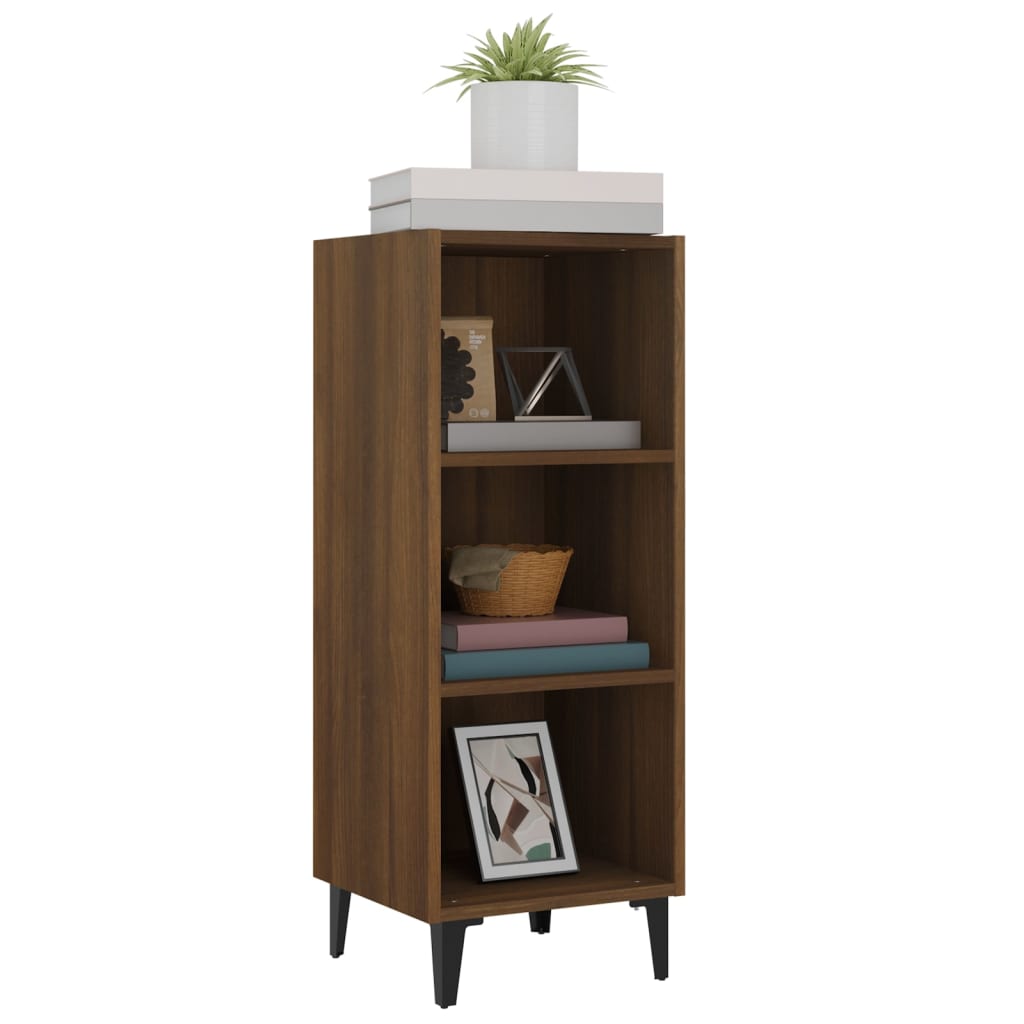 Buffet chêne marron 34,5x32,5x90 cm bois d'ingénierie