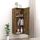 Armoire murale Chêne fumé 34,5x34x90 cm Bois d'ingénierie