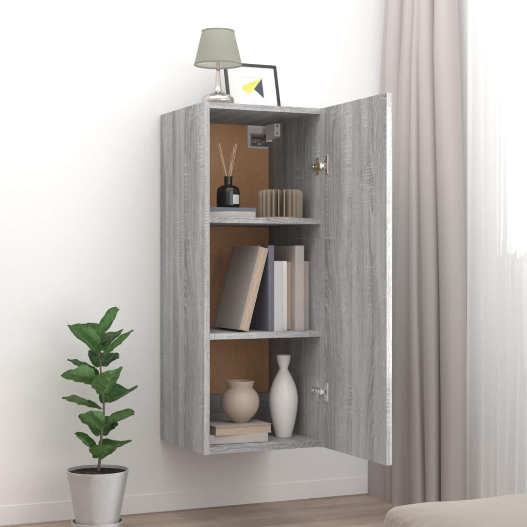 Armoire murale Sonoma gris 34,5x34x90 cm Bois d'ingénierie