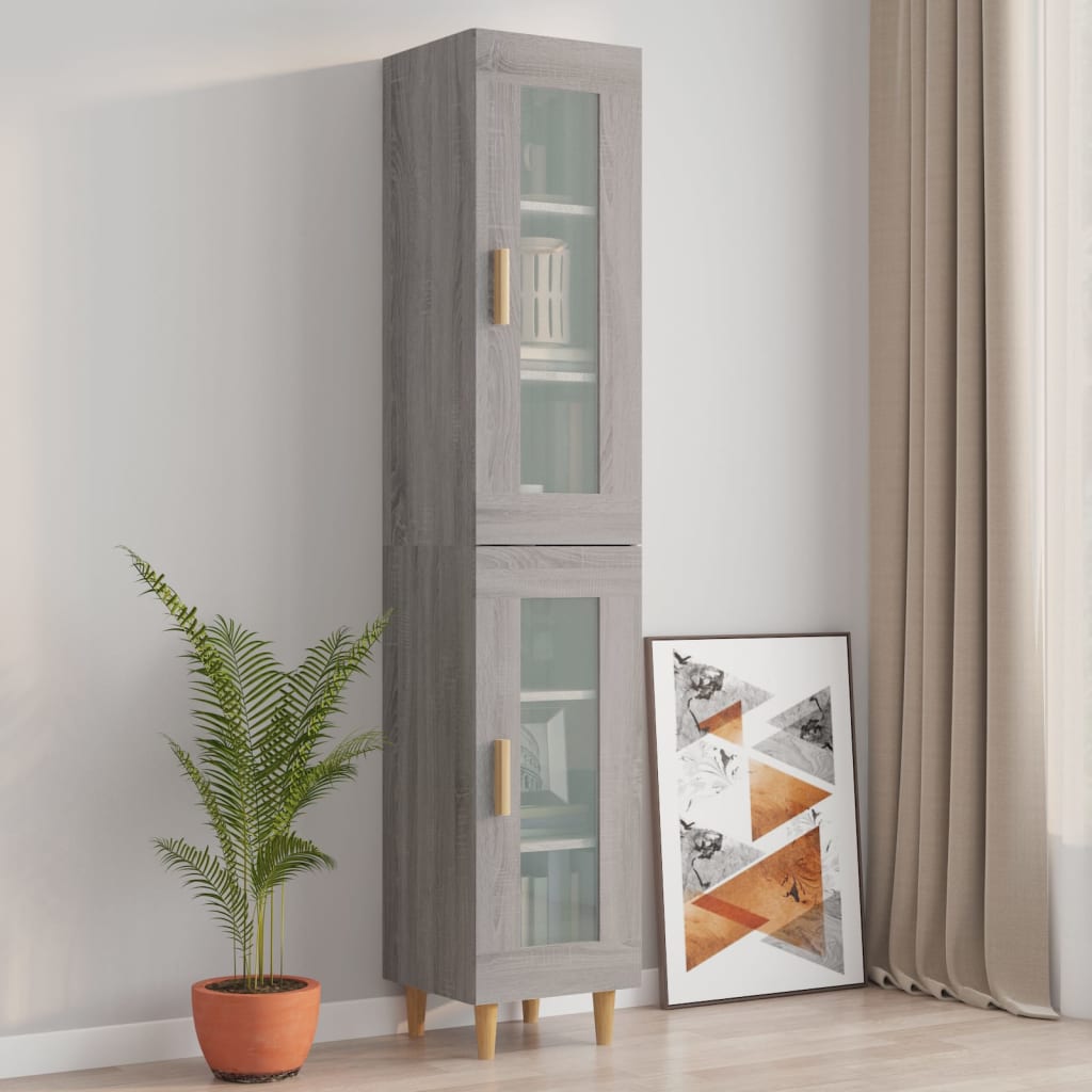 Armoire murale suspendue Sonoma gris 34,5x34x90 cm