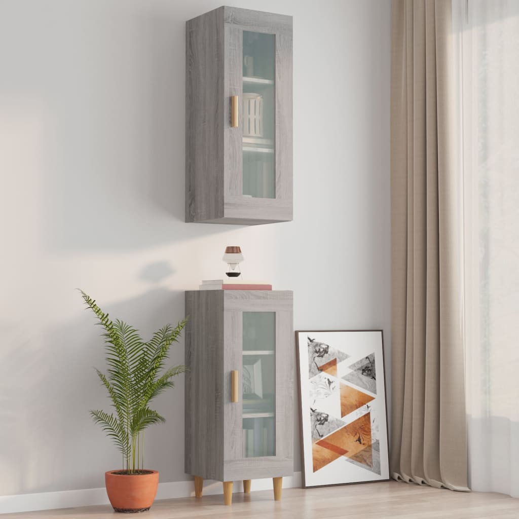 Armoire murale suspendue Sonoma gris 34,5x34x90 cm