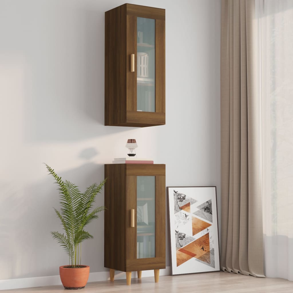 Armoire murale suspendue Chêne marron 34,5x34x90 cm