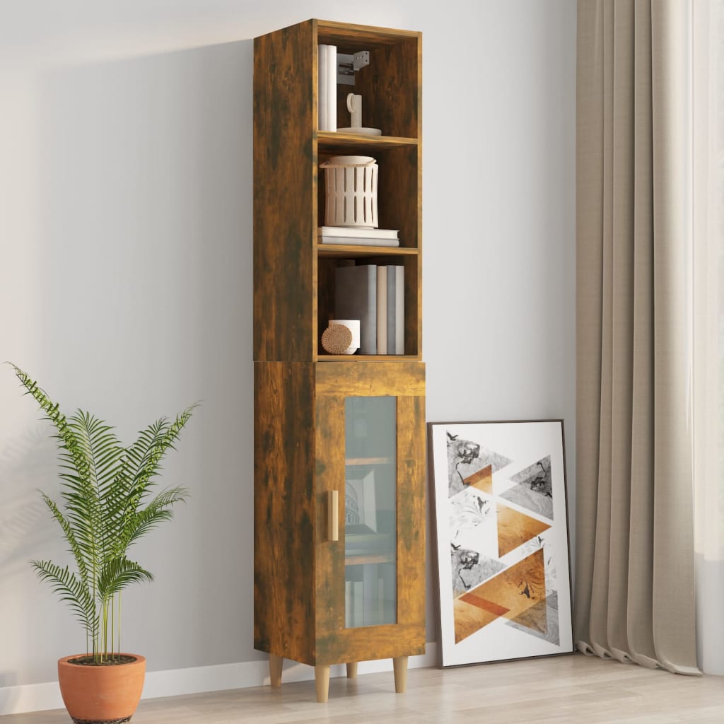 Armoire murale chêne fumé 34,5x32,5x90 cm bois d'ingénierie