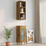 Armoire murale chêne fumé 34,5x32,5x90 cm bois d'ingénierie