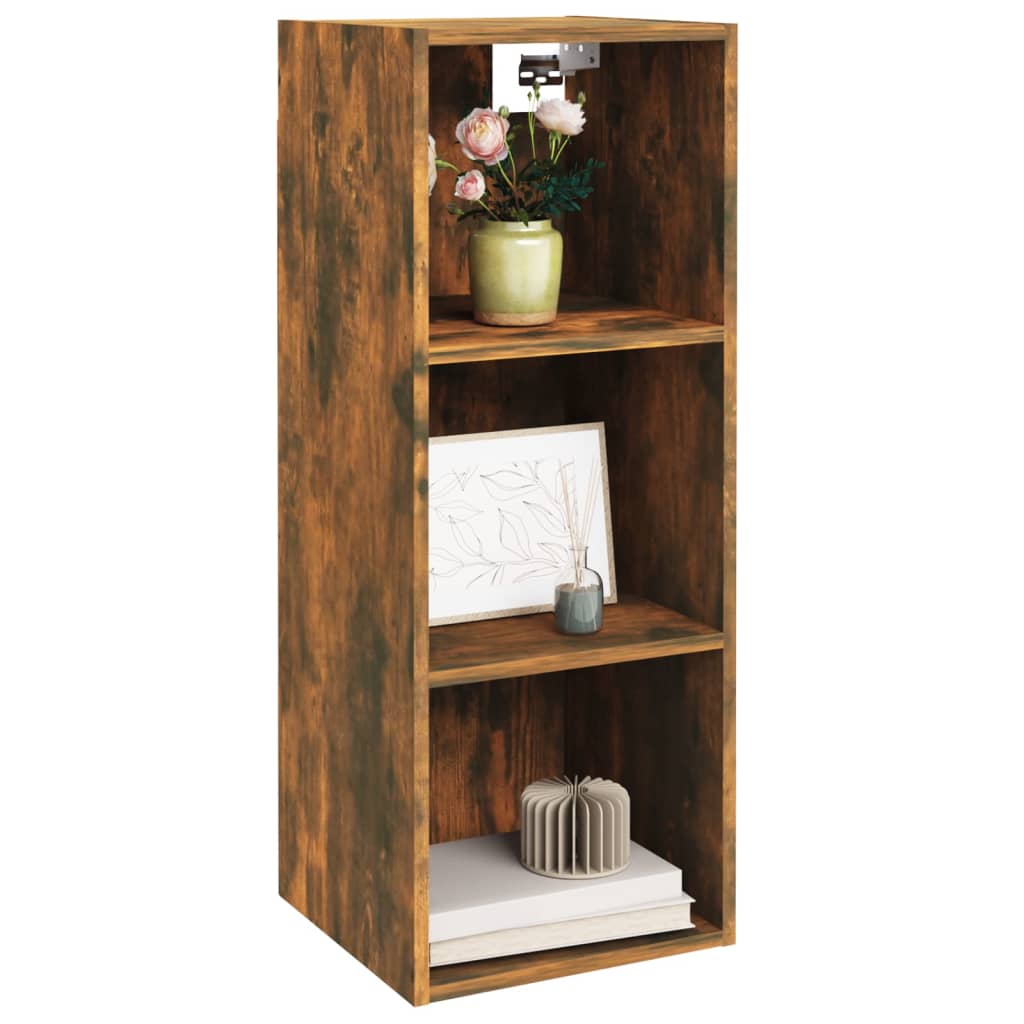 Armoire murale chêne fumé 34,5x32,5x90 cm bois d'ingénierie