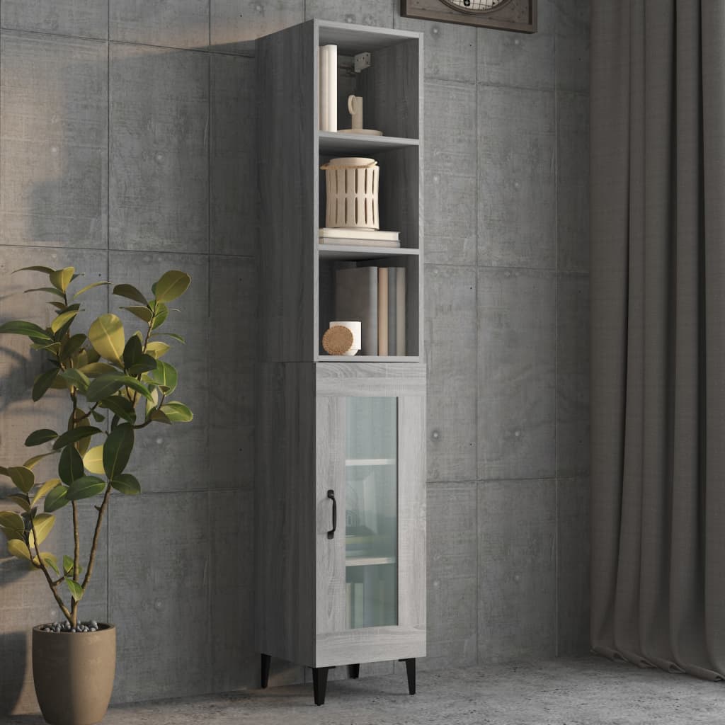 Armoire murale sonoma gris 34,5x32,5x90 cm bois d'ingénierie