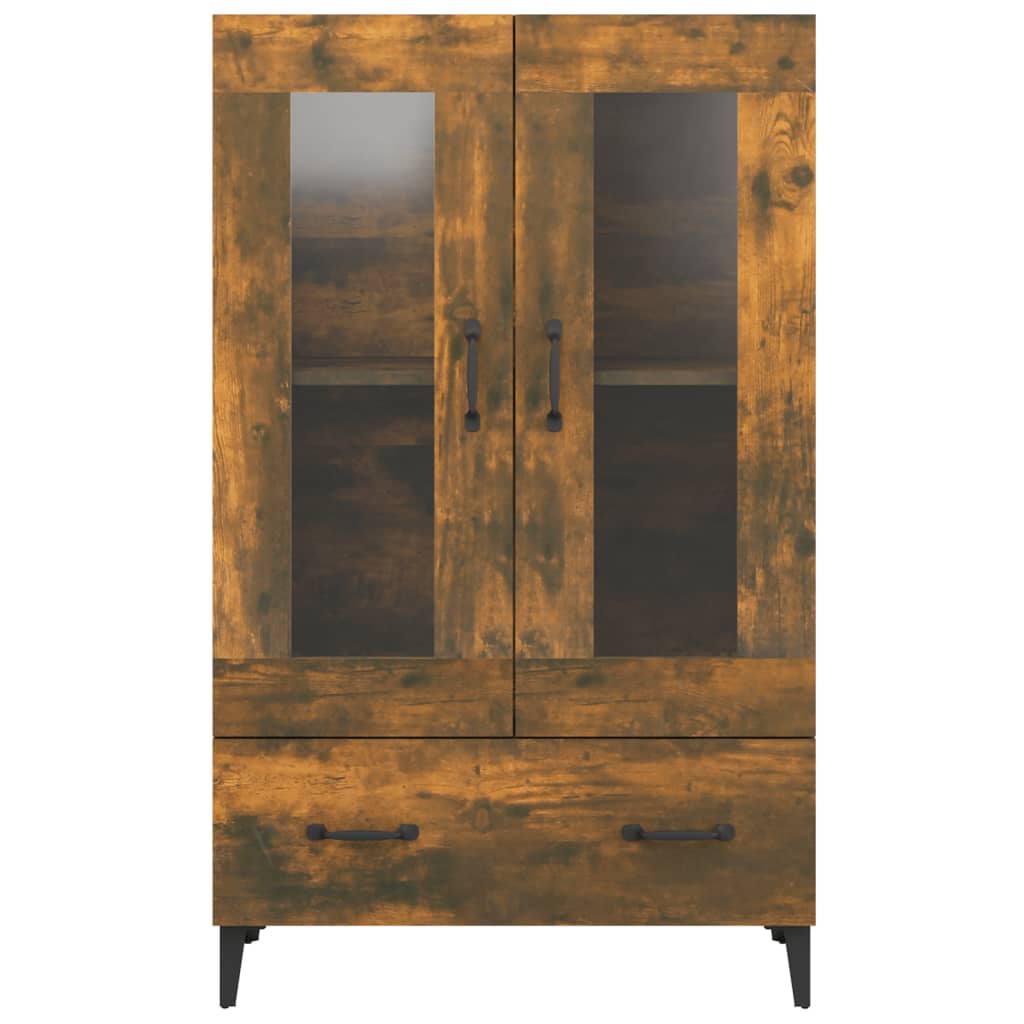 Buffet haut Chêne fumé 70x31x115 cm Bois d'ingénierie