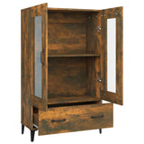 Buffet haut Chêne fumé 70x31x115 cm Bois d'ingénierie