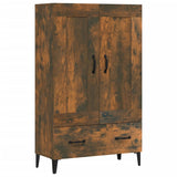 Buffet haut Chêne fumé 70x31x115 cm Bois d'ingénierie